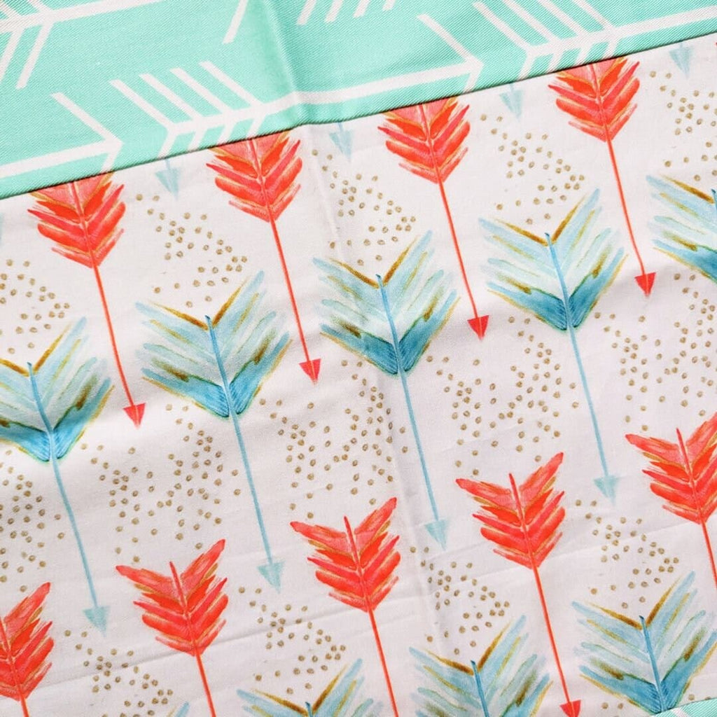 Patchwork Mint Green, Coral Pink Arrows Custom Rocking Chair Pad