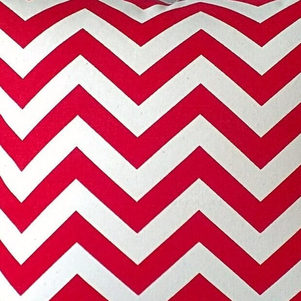 Red and White Zig Zag Rocking Chair Cover, Red Chevron Adjustable Reversible Rocking Chair Cushion