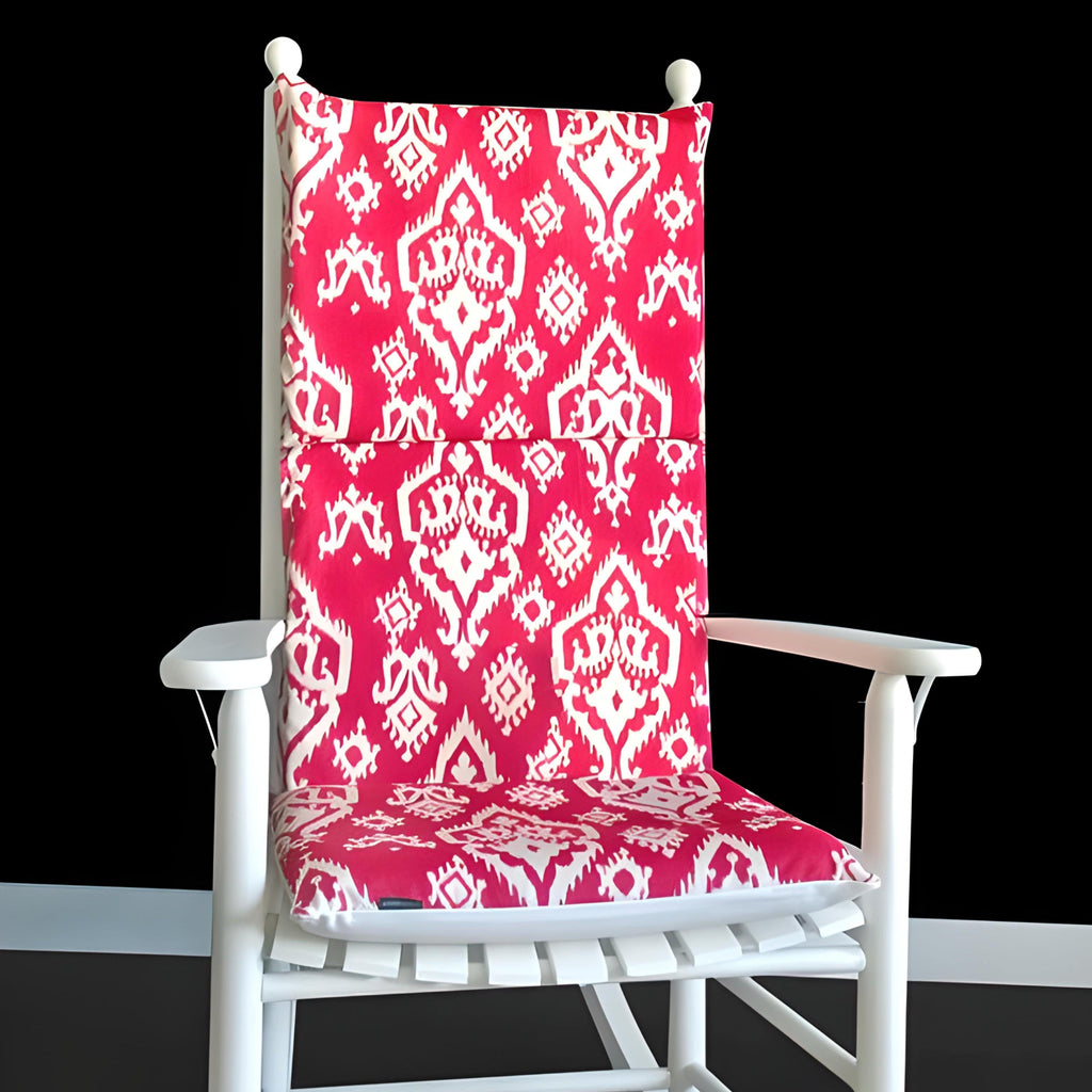 Red Ikat Rocking Chair Cushion