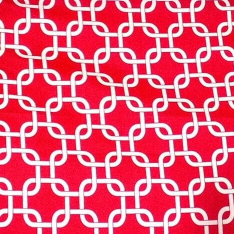 Squares Rocking Chair Pad, Red Patterned Cushion