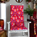 Textured Red Flower Pattern Rocking Chair Cushion