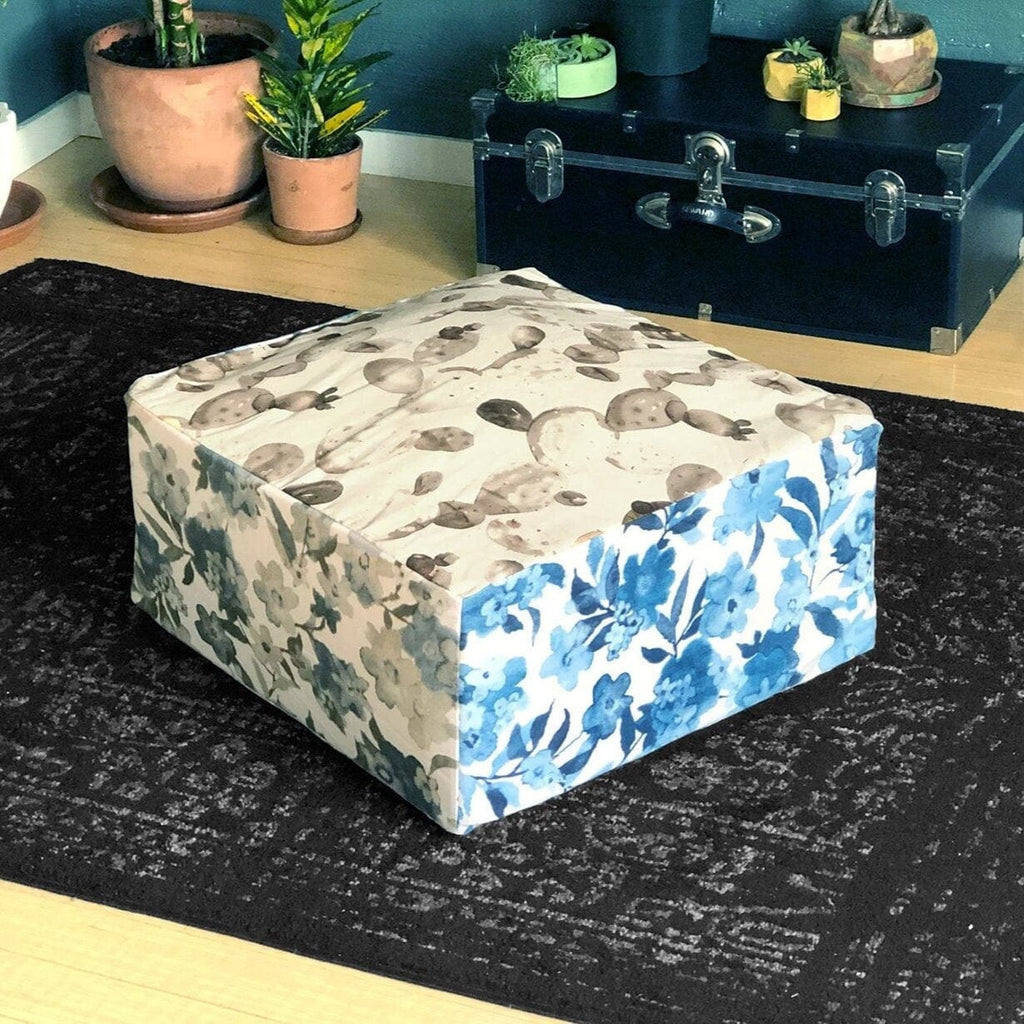 SALE Bean Bag Pouf Cover, Ottoman Seat Cover, Multicolor Floral