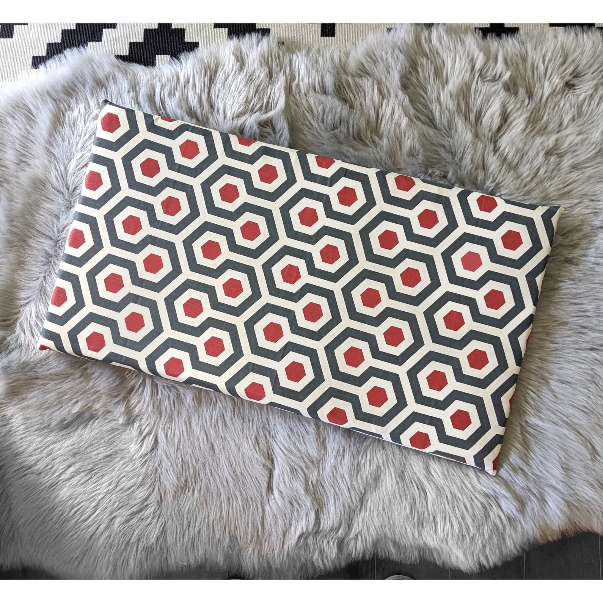 SALE IKEA Bankkamrat, Hemmahos, Stuva Bench Pad Cover  Red and Blue Honeycomb Pattern