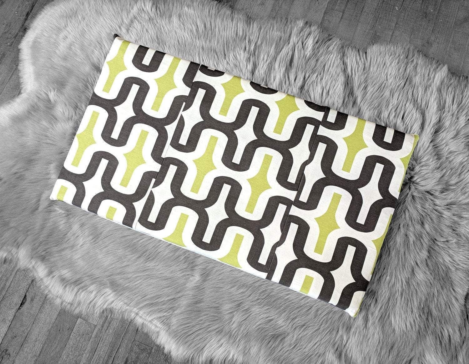 SALE IKEA Bankkamrat, Hemmahos, Stuva Bench Pad Cover  Retro Pattern, Brown Green White