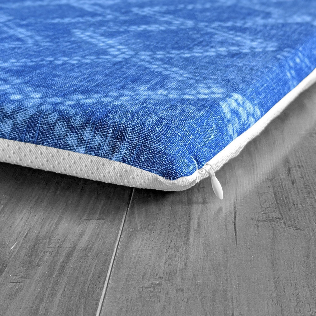 SALE IKEA Bankkamrat, Hemmahos, Stuva Bench Pad Cover  Shibori Diamond Denim Blue Print