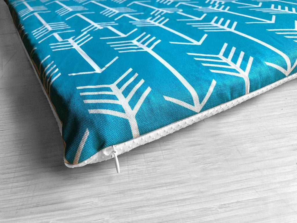 SALE IKEA Bankkamrat, Hemmahos, Stuva Bench Pad Cover  Turquoise Blue Arrow Print