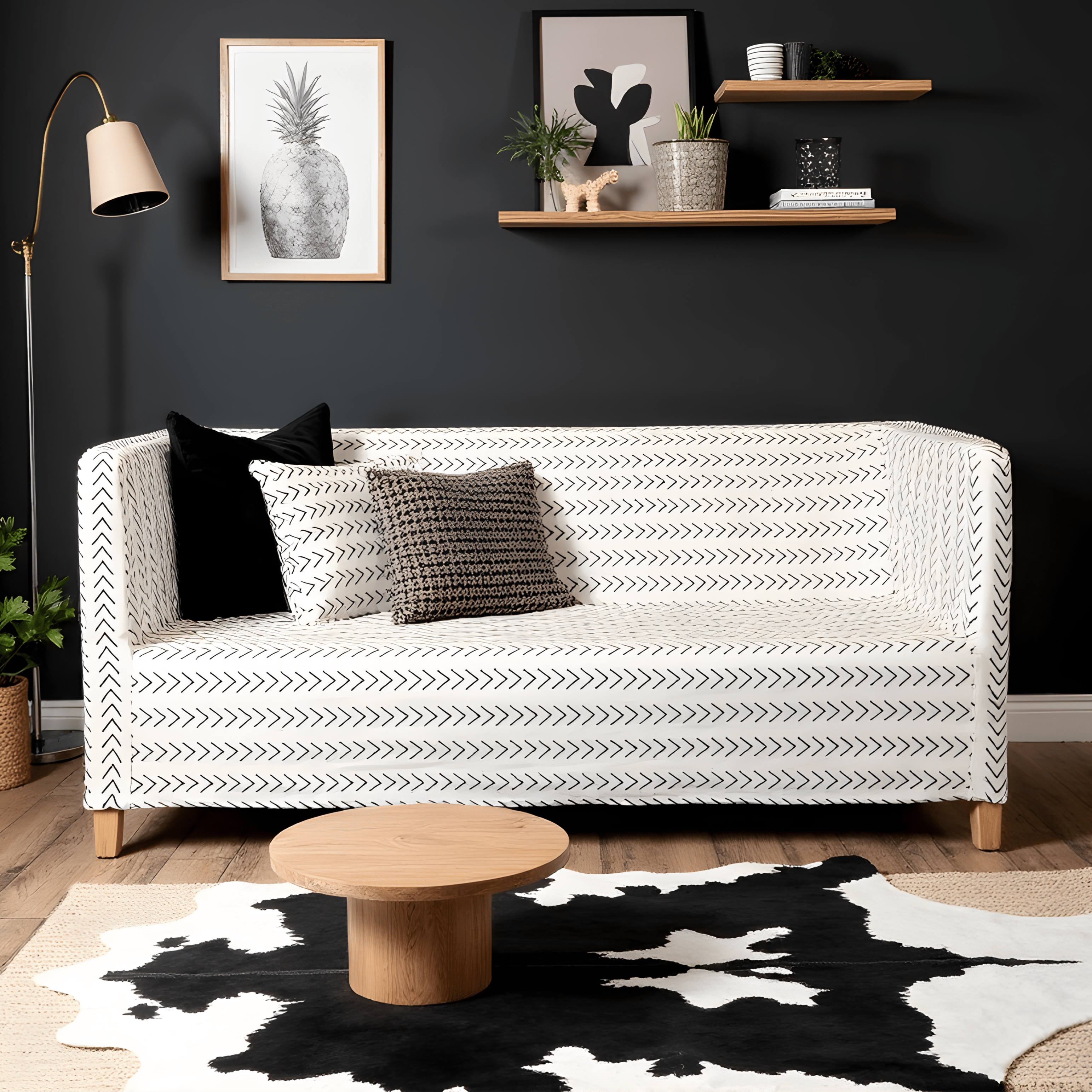 Boho Mudcloth Arrow Print Slipcover for IKEA Knopparp Sofa – Artistic, Modern, and Bold