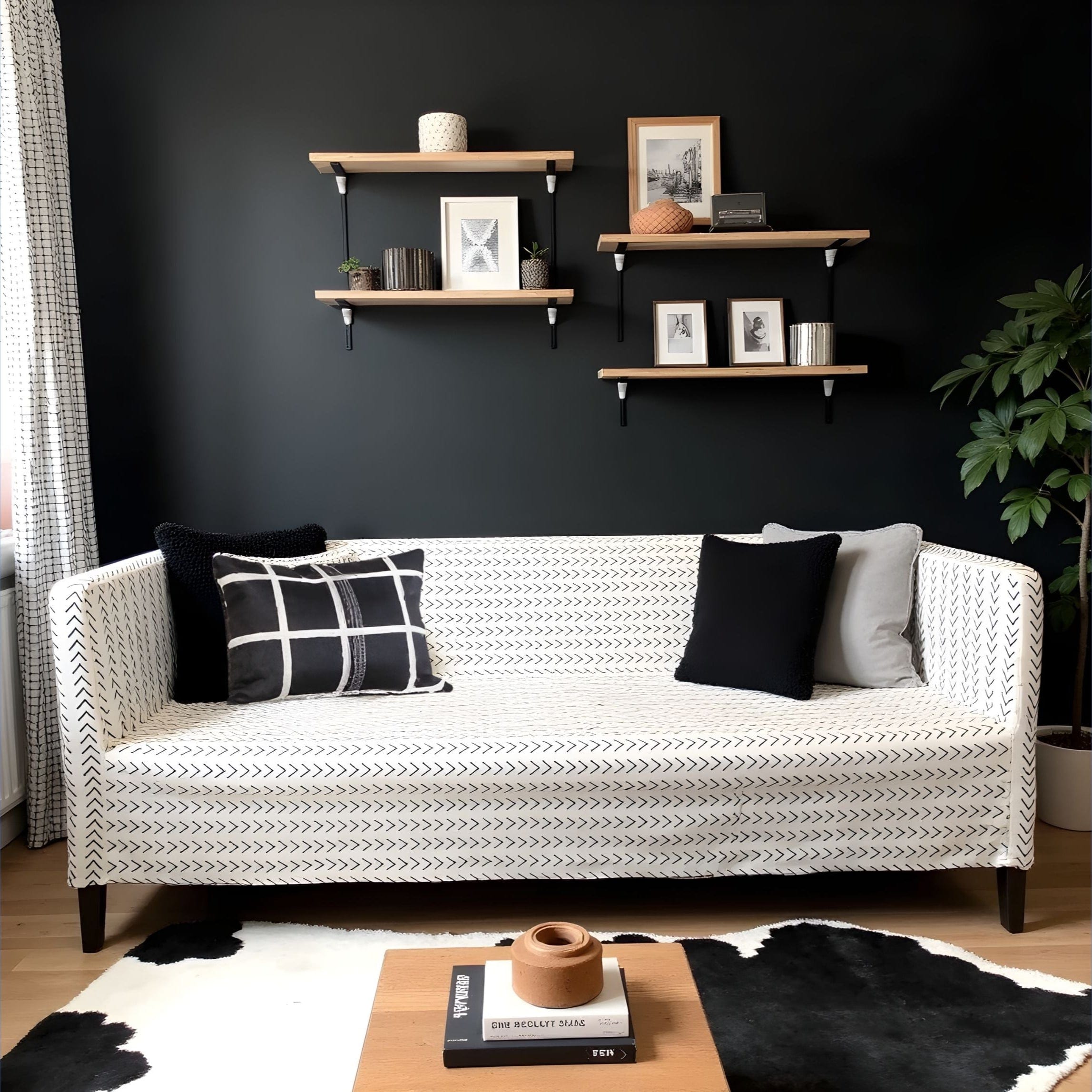 Boho Mudcloth Arrow Print Slipcover for IKEA Knopparp Sofa – Artistic, Modern, and Bold