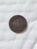 1874 D German Empire 1 Pfennig Very Good