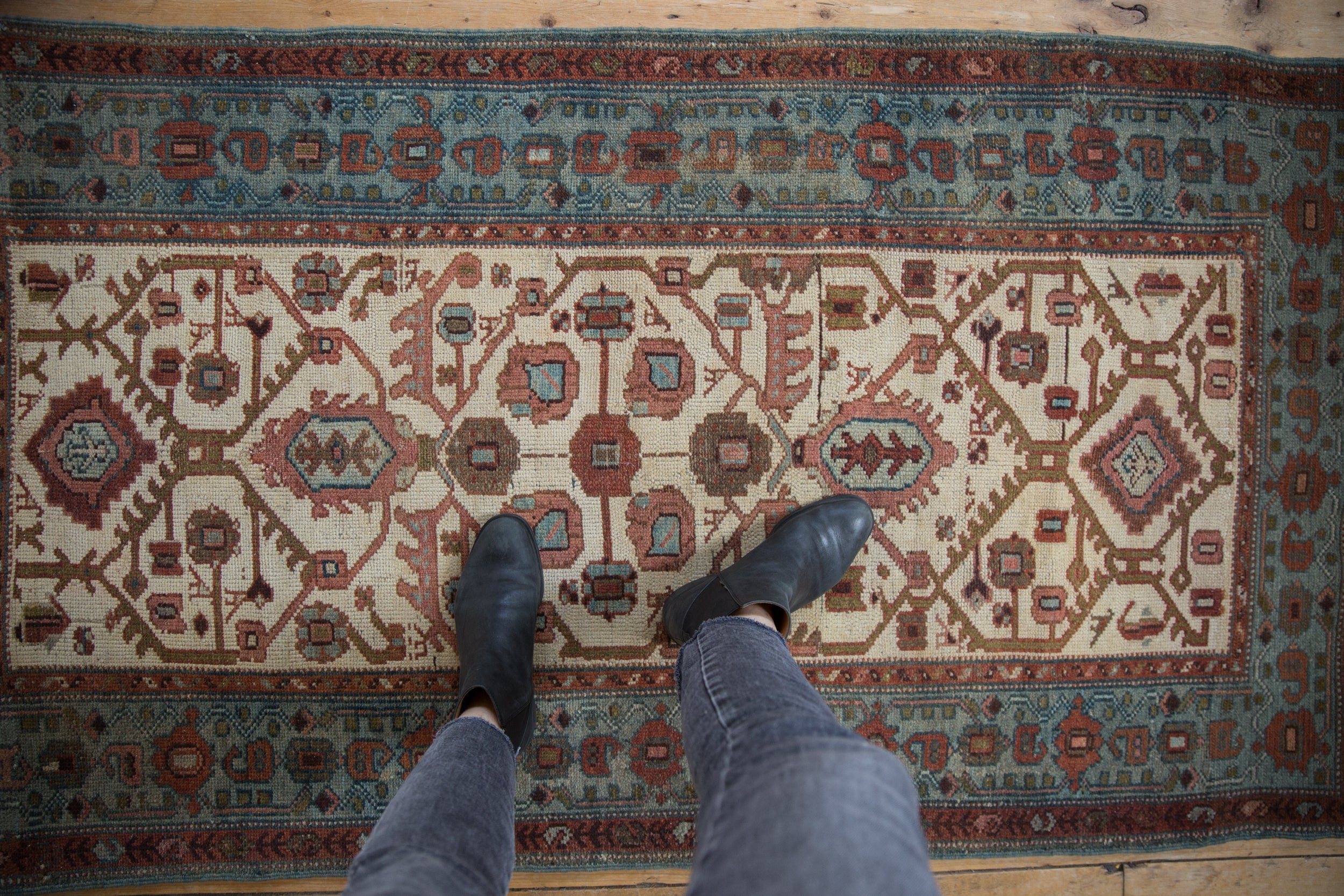 3x6 Vintage Distressed Hamadan Rug Runner