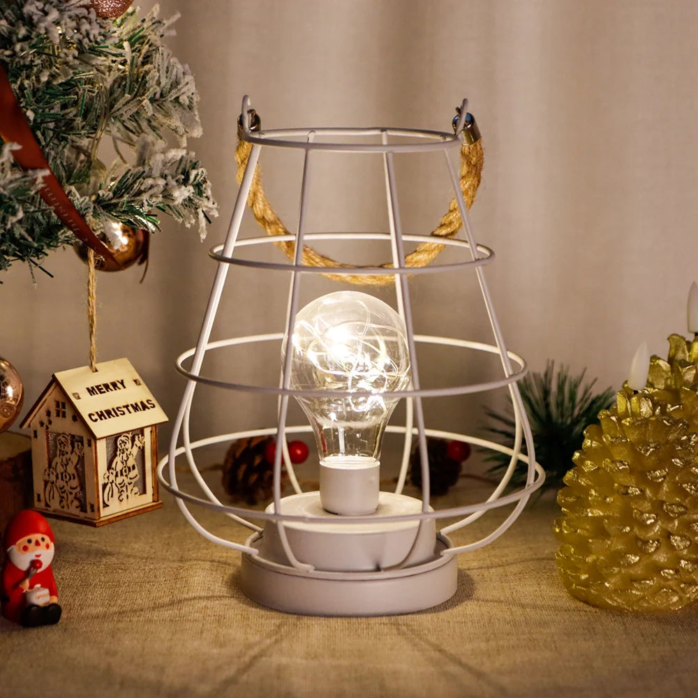 8.5" Tall Battery Powered Outdoor Table Lamp Black