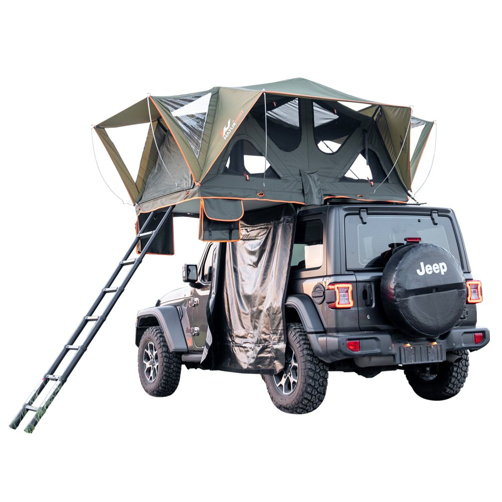 Naturnest Andromeda Green Soft Shell Rooftop Tent With Large Panoramic Skylight & YKK Doors (SAK50612)
