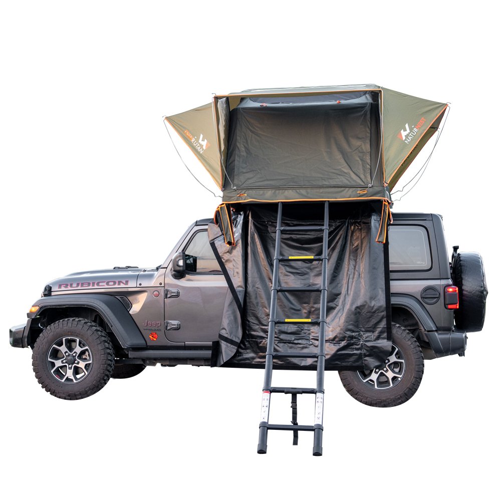 Naturnest Andromeda Green Soft Shell Rooftop Tent With Large Panoramic Skylight & YKK Doors (SAK50612)