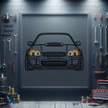 Impreza WRX STI Front View Metal Neon Car Wall Art - MTN0099
