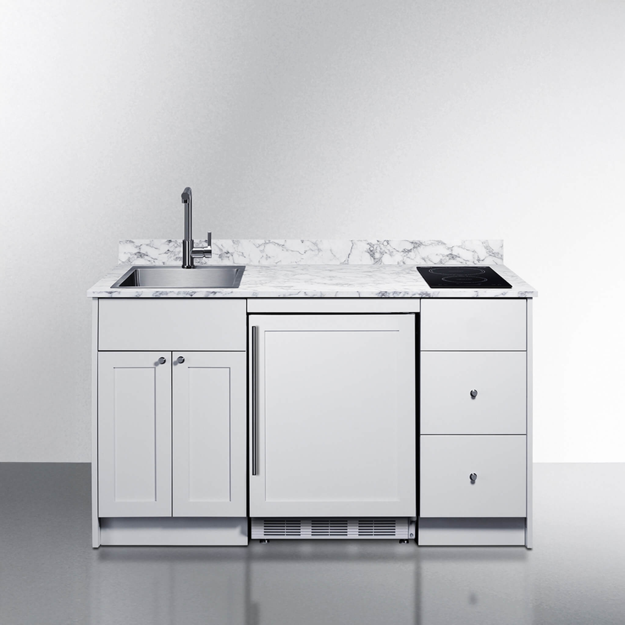 Summit Turnkey Caldera Kitchenette With A Cooktop, Refrigerator-Freezer, Sink, And Pre-Installed Cabinetry [CALDERAWH35] (SAK73248)