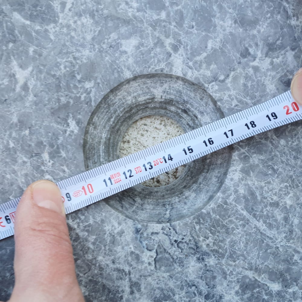 Natural Stone Tundra Grey Marble Vessel Sink Polished D: 16" H: 6.5"