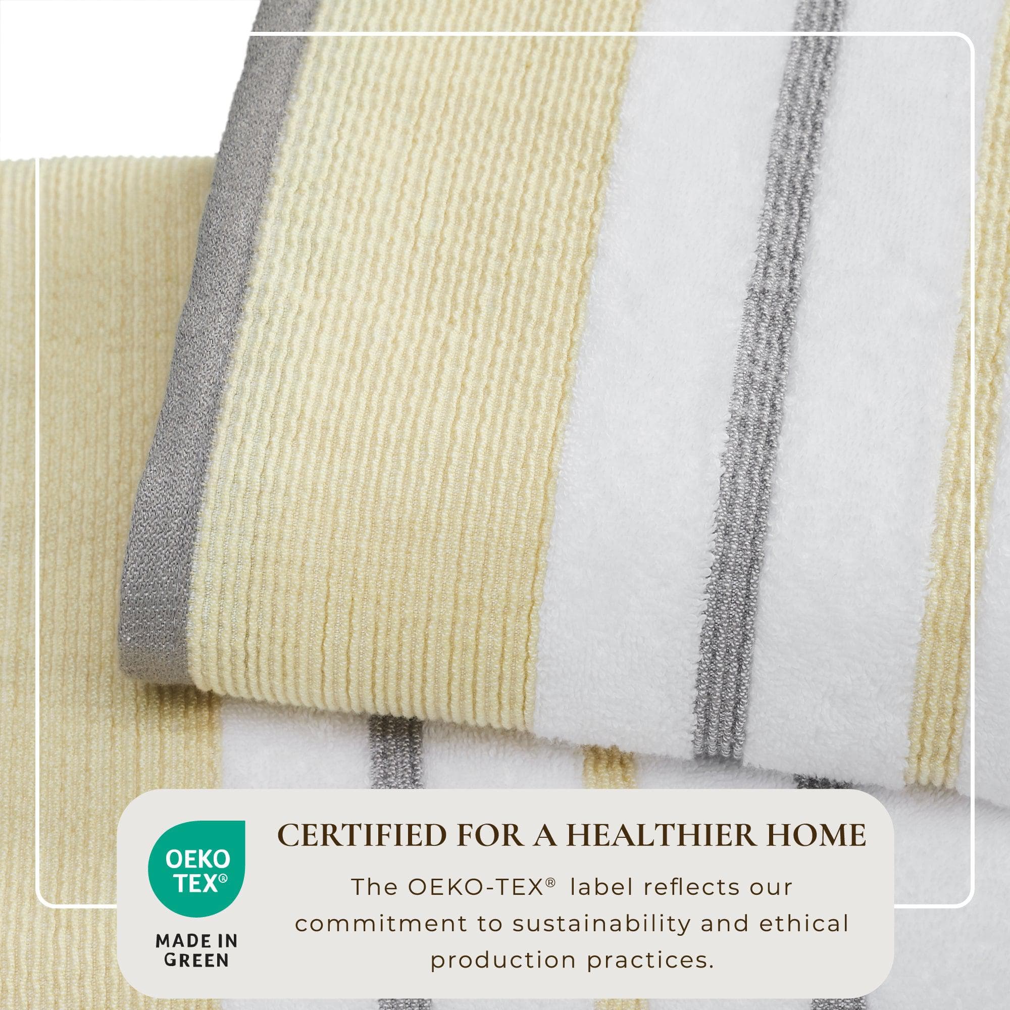 Decorative Cotton Stripe Bath Towel Set - Noelle Collection