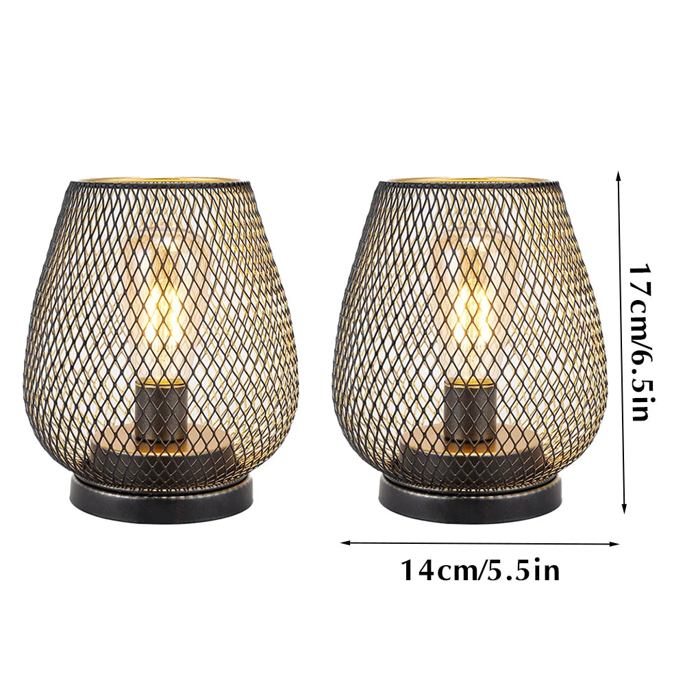 Set of 2- 6.5''H Metal Table Lamps (Brown)