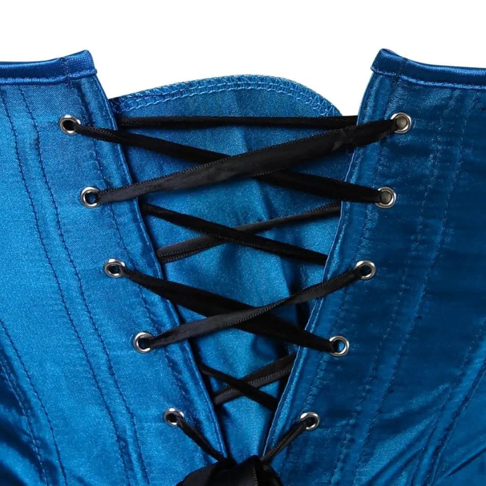 Women Sexy Peacock Feather Overbust Corset Princess Embroidery Burlesque Gothic