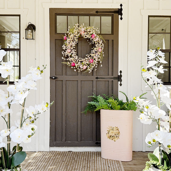 26 Inch Pink Blossom Wreath