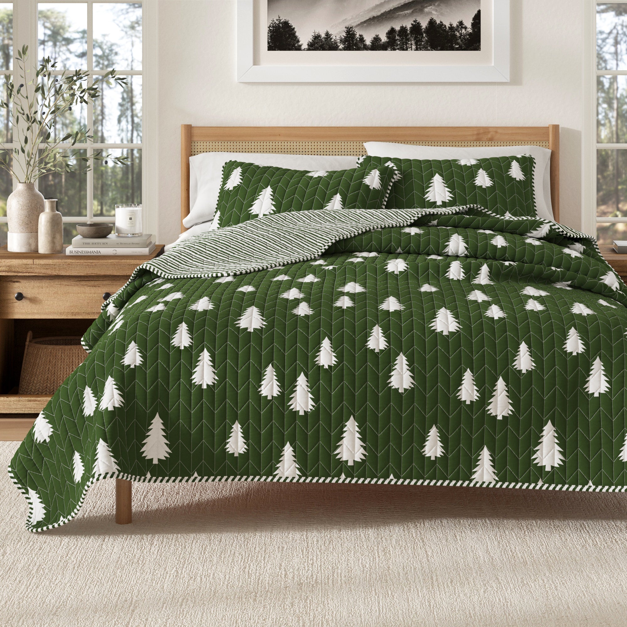 3 Piece Lodge Printed Quilt - Arrowhead